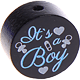 Perlina con motivo "It's a boy" : nero