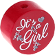 Perlina con motivo "It's a girl" : bordò