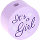 Perlina con motivo "It's a girl" : lilla