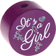 Perlina con motivo "It's a girl" : viola viola