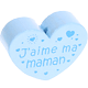 Motivperle Herz - "J'aime ma maman" (Französisch) : babyblau