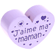 Motivperle Herz - "J'aime ma maman" (Französisch) : flieder