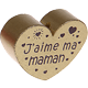 Motivperle Herz - "J'aime ma maman" (Französisch) : gold