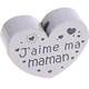 Motivperle Herz - "J'aime ma maman" (Französisch) : hellgrau