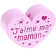 Motivperle Herz - "J'aime ma maman" (Französisch) : rosa