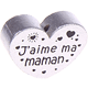 Motivperle Herz - "J'aime ma maman" (Französisch) : silber