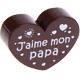 Motivperle Herz - "J'aime mon papa" (Französisch) : braun