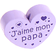 Motivperle Herz - "J'aime mon papa" (Französisch) : flieder