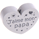 Motivperle Herz - "J'aime mon papa" (Französisch) : hellgrau