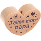 Motivperle Herz - "J'aime mon papa" (Französisch) : natur