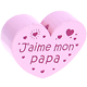 Motivperle Herz - "J'aime mon papa" (Französisch) : rosa