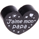 Motivperle Herz - "J'aime mon papa" (Französisch) : schwarz