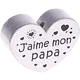 Motivperle Herz - "J'aime mon papa" (Französisch) : silber