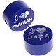 Motivperle "J'aime maman / papa" : dunkelblau