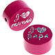 Motivperle "J'aime maman / papa" : dunkelpink