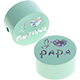 Motivperle "J'aime maman / papa" : mint