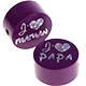 Motivperle "J'aime maman / papa" : purpurlila