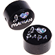 Motivperle "J'aime maman / papa" : schwarz