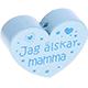 Motivperle Herz - "Jag älskar mamma" (Schwedisch) : babyblau