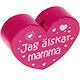Motivperle Herz - "Jag älskar mamma" (Schwedisch) : dunkelpink