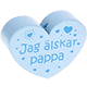 Motivperle Herz - "Jag älskar pappa" (Schwedisch) : babyblau
