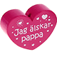 Motivperle Herz - "Jag älskar pappa" (Schwedisch) : dunkelpink