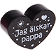 Motivperle Herz - "Jag älskar pappa" (Schwedisch) : schwarz