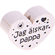 Motivperle Herz - "Jag älskar pappa" (Schwedisch) : weiß