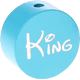 Perlina con motivo glitterato “King” : turchese chiaro