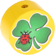 Perlina con motivo “Quadrifoglio” : giallo