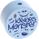 Perlina con motivo "Kleines Monster" : azzurro bambino