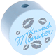 Perlina con motivo "Knutschmonster" : azzurro bambino