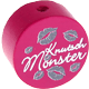 Perlina con motivo "Knutschmonster" : rosa scuro