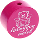 Motivperle "koruyucu melek" (Türkisch) : dunkelpink