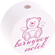 Motivperle "koruyucu melek" (Türkisch) : weiß - dunkelpink