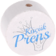 Motivperle "küçük Prens" (Türkisch) : weiß - skyblau