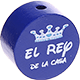 Motivperle "el rey de la casa" : dunkelblau