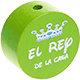 Motivperle "el rey de la casa" : gelbgrün