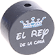Motivperle "el rey de la casa" : grau