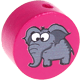 Motivperle Zootiere "Elefant" : dunkelpink