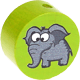Motivperle Zootiere "Elefant" : gelbgrün