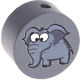 Motivperle Zootiere "Elefant" : grau