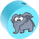 Motivperle Zootiere "Elefant" : helltürkis