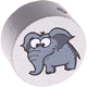 Motivperle Zootiere "Elefant" : silber