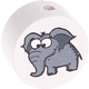 Motivperle Zootiere "Elefant" : weiß