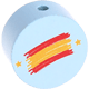 Motivperle Flagge Spanien : babyblau