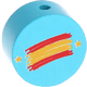 Motivperle Flagge Spanien : helltürkis
