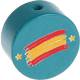 Motivperle Flagge Spanien : türkis