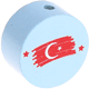 Motivperle Flagge Türkei : babyblau
