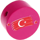Motivperle Flagge Türkei : dunkelpink